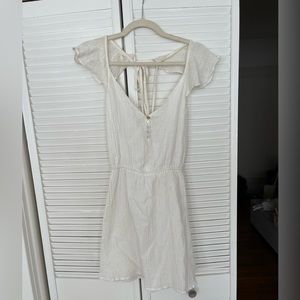 White gauze dress with open back